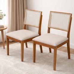 Kit 2 Cadeiras Dubai Mel/Linho Bege 614 - ART ASSENTOS