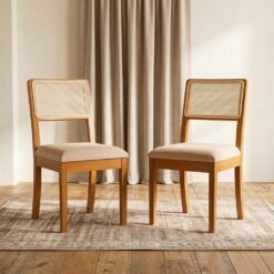 Kit 2 Cadeiras Lola 2CMM004CA Linho Areia A085A - KAPPESBERG