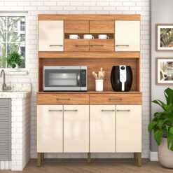 Kit Cozinha Laura K120 1,20 m Cinamomo/Off White - FELLICCI