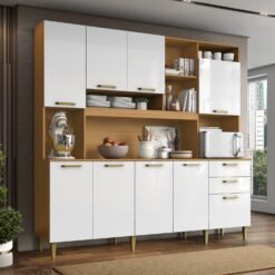 Kit Cozinha Mega 2,08 m Cinamomo/Branco - ARAMÓVEIS