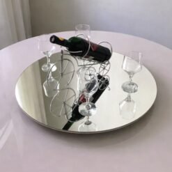 Prato Giratório 45 cm Off White/Espelhado – DELINE DECOR