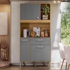 Kit Cozinha Zen 0,90 m Freijó/Gris - KIT'S PARANÁ