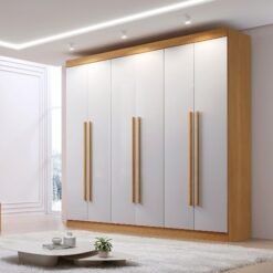 Guarda-Roupa 6 Portas Monte Carlo 2,32 m Cinamomo/Off White - D'DORO