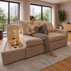 Sofá Cama Allure Ref.4003 2,02 m Linho Bege - GRALHA AZUL