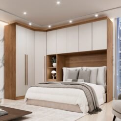 Modulado Casal/Queen 4 módulos Rizon (Módulos 2 Pts + Criado + Canto Oblíquo + Aéreo 1.67) Cumaru/Fendi – NOVO HORIZONTE