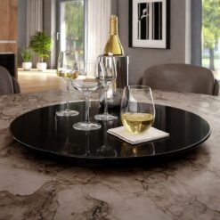 Prato Giratório 45 cm Preto – DELINE DECOR