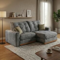 Sofá Retrátil e Reclinável Ruah 2,50 m Veludo Cinza Grafite 4053 - D'VITRINE