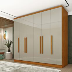 Guarda-Roupa 6 Portas Veneza/Padova 2,39 m Cinamomo/Off White - TCIL