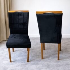 Kit 2 Cadeiras Las Vegas Veludo Preto 13 - OURO DECOR