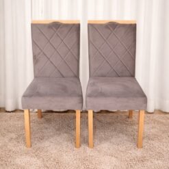 Kit 2 Cadeiras Califórnia Veludo Marrom 103 – WM DECOR