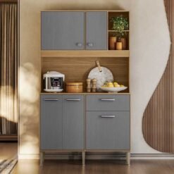 Kit Cozinha Liv 1,20 m Freijó/Gris - KIT'S PARANÁ