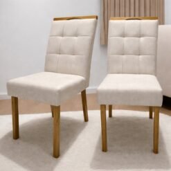 Kit 2 Cadeiras Julia Linho Bege 200 – WM DECOR