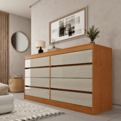 Cômoda 8 Gavetas Espanha Cinamomo/Off White - TCIL
