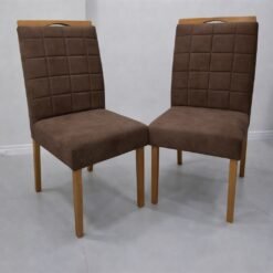 Kit 2 Cadeiras Quartzo/Safira Veludo Marrom - KM DECOR
