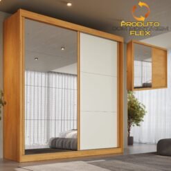 Guarda-Roupa 2 Portas Mali 151,5 m Peroba/Off White/Peroba - MÓVEIS EUROPA