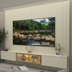 Home Suspenso até 85" Majestade 230 Off White com Nicho Luminare Off White - GELIUS