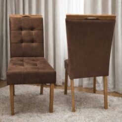 Kit 2 Cadeiras Ametista Veludo Marrom – KM DECOR