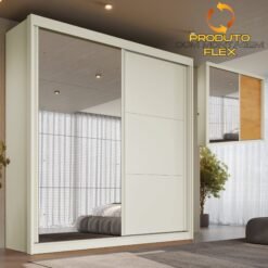 Guarda-Roupa 2 Portas Mali 151,5 m  Off White/Peroba/Off White - MÓVEIS EUROPA
