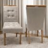 Kit 2 Cadeiras Ametista Veludo Bege – KM DECOR