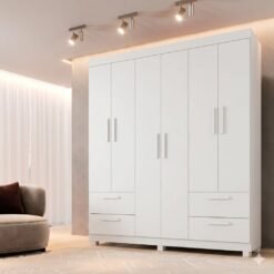Guarda-Roupa 6 Portas Flórida 1,55 m Branco - GRUPO UAI