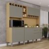 Kit Cozinha New Topázio 1,65 m Jequitibá/Granizo - SALLÊTO