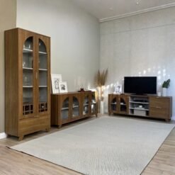 Conjunto Murano (Buffet, Cristaleira e Rack) Cinamomo/Off White – ARTELY