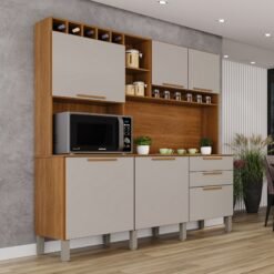 Kit Cozinha New Topázio 1,65 m Cinamomo/Off White - SALLÊTO