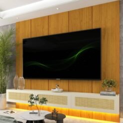 Home Suspenso até 85" Realce 2,225 m Naturale com Nicho Native Off White - GELIUS