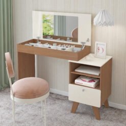 Escrivaninha Penteadeira Dora Cinamomo/Off White - ARTELY
