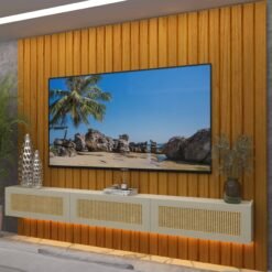 Home Suspenso até 85" Majestade 230 Naturale com Nicho Native Off White - GELIUS