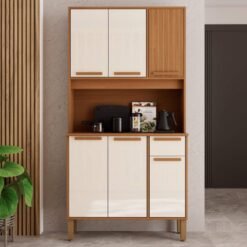 Kit Cozinha Lagos 0,90 m Freijó/Off White – INDÉKES