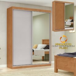 Guarda-Roupa 2 Portas Quadrix 1,54 m Amêndoa Clean/Off White/Amêndoa Clean– LOPAS