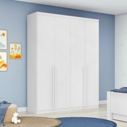 Guarda-Roupa 4 Portas Alonzo 1,54 m Branco - LOPAS