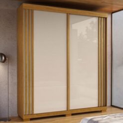 Guarda-Roupa 2 Portas Athena 1,80 m (S/Espelho) Cinamomo/Off White/Cinamomo – ACP MÓVEIS