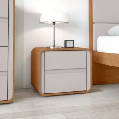 Mesa de Cabeceira Loop Amêndoa Clean/Off White - LOPAS