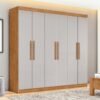 Guarda-Roupa 6 Portas Andara 1,77 m Amêndoa Clean/Off White - LOPAS