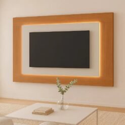 Painel até 65" Atenas 2,20 m Naturale/Off White - MAVAULAR