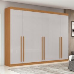 Guarda-Roupa 6 Portas Bertha Amêndoa Clean/Off White – LOPAS