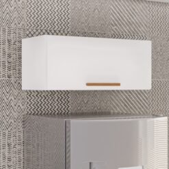 Armário Aéreo Geladeira New Valência Branco/Cinamomo - SALLÊTO