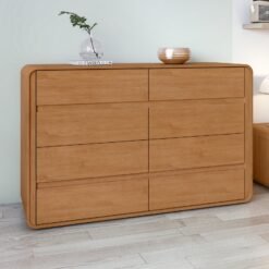 Cômoda 8 Gavetas Loop Amêndoa Clean - LOPAS