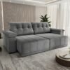 Sofá Retrátil e Reclinável Del/Delta 2,30 m Veludo Cinza Grafite - VIERO