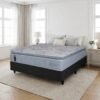 Colchão Casal High Comfort 34 cm D28 Molas Ensacadas + Base Simples Corino Preto – KING KONFORT COLCHÕES + BIOSTAR