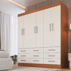 Guarda-Roupa 6 Portas Milão 1,50 m Cinamomo/Areia - MÓVEIS CADORIN