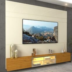 Painel até 85″ Luminare 2,17 m Off White + Nicho Luminare 2,15 m Off White – GELIUS