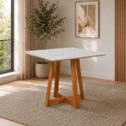 Mesa Maria 90 Imbuia/Off White - A&A CONCEITO