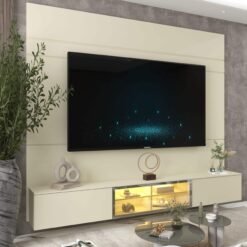 Painel até 85″ Luminare 2,17 m Off White + Nicho Luminare 2,15 m Naturale – GELIUS