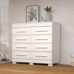 Cômoda 8 Gavetas Nalu Branco - ACP MÓVEIS