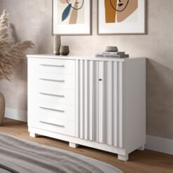 Cômoda 5 Gavetas com Sapateira Dupla Bella Branco - ACP MÓVEIS
