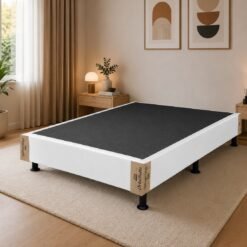 Base Box Casal Simples Corino Branco – ORTOBELLO