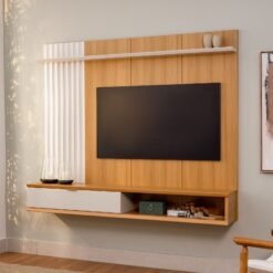 Painel Home até 75" Sintra Jequitibá/Off White Fosco - LINEA BRASIL